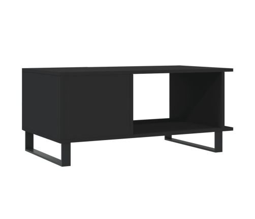 Mesa de centro madera contrachapada negro 90x50x40 cm