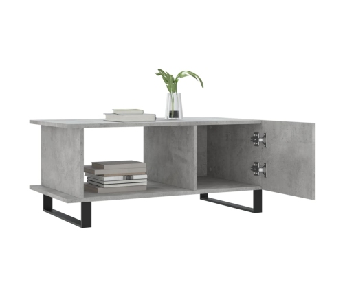 Mesa de centro madera contrachapada gris hormigón 90x50x40 cm