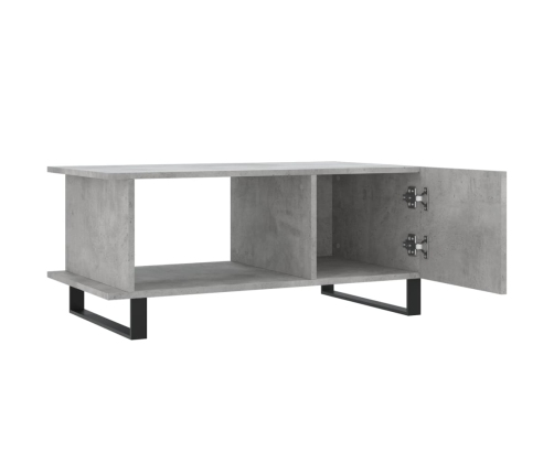 Mesa de centro madera contrachapada gris hormigón 90x50x40 cm