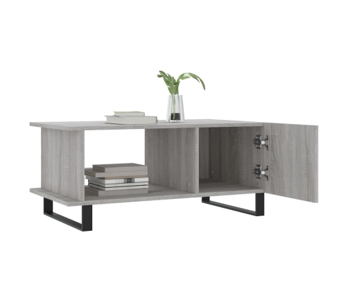 Mesa de centro madera contrachapada gris Sonoma 90x50x40 cm