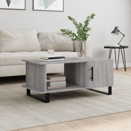 Mesa de centro madera contrachapada gris Sonoma 90x50x40 cm