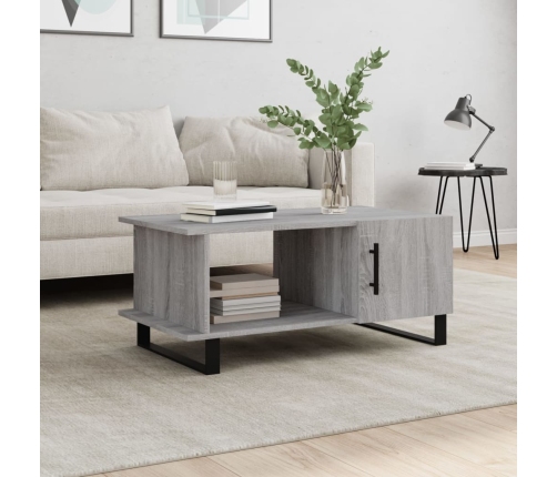 Mesa de centro madera contrachapada gris Sonoma 90x50x40 cm