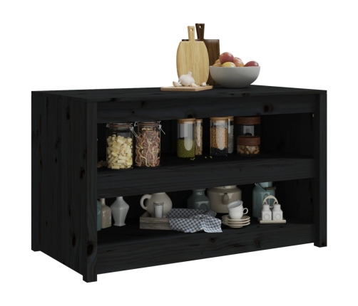 Mueble de cocina exterior madera maciza pino negro 106x55x64 cm