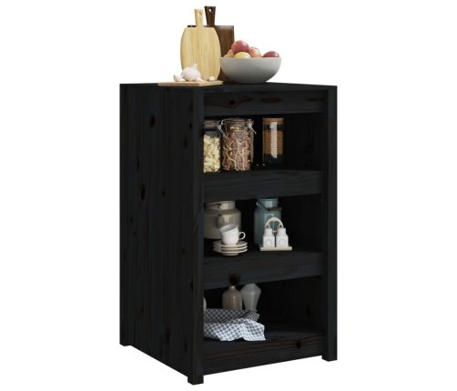 Mueble de cocina exterior madera maciza pino negro 55x55x92 cm