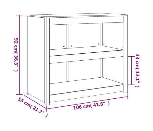 Mueble de cocina exterior madera maciza pino blanco 106x55x92cm