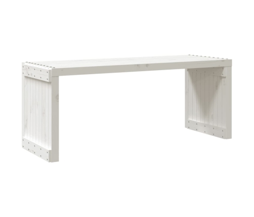 Banco de jardín extensible madera pino blanco 212,5x40,5x45 cm