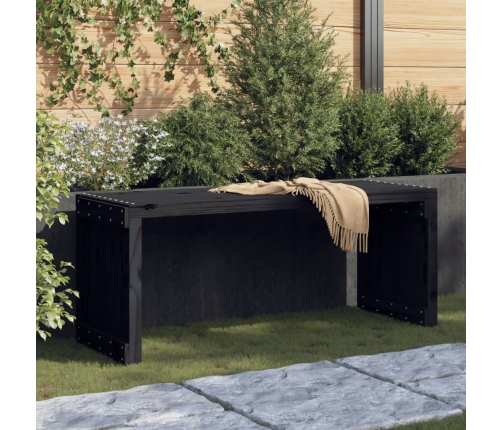 Banco de jardín extensible madera pino negro 212,5x40,5x45 cm