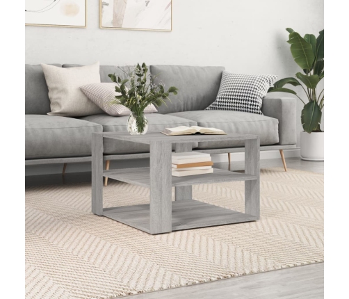 Mesa de centro madera de ingeniería gris Sonoma 59,5x59,5x40 cm