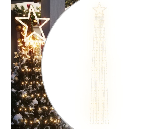 Luces para árbol de Navidad 320 LEDs blanco cálido 375 cm