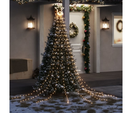 Luces para árbol de Navidad 320 LEDs blanco cálido 375 cm