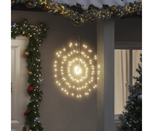 Luces de Navidad de estrellas 140 LED blanco cálido 17 cm