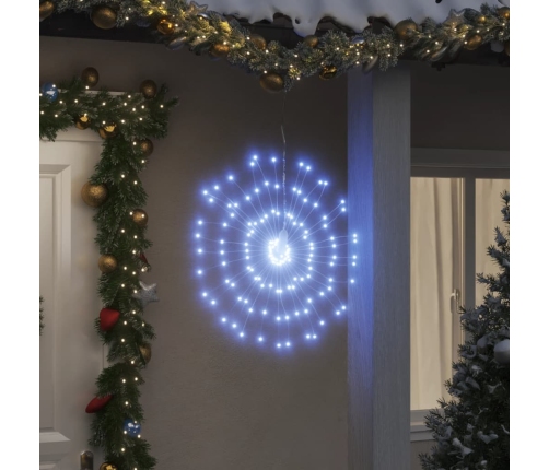 Luces de Navidad de estrellas 4 uds 140 LED blanco frío 17 cm