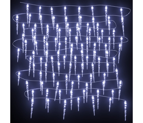 Luces carámbano Navidad 200 LED blanco frío acrílico PVC 20 m