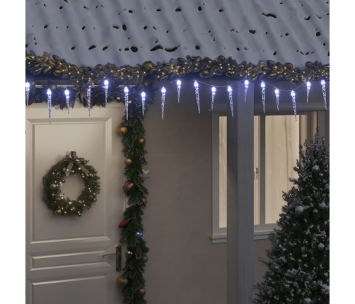 Luces carámbano Navidad 200 LED blanco frío acrílico PVC 20 m