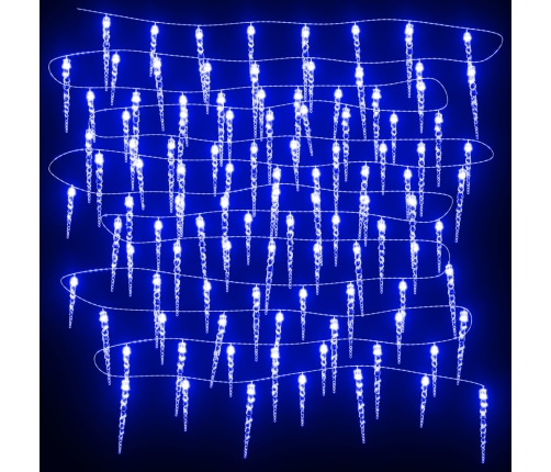 Luces carámbano Navidad 200 LED azul acrílico PVC 20 m