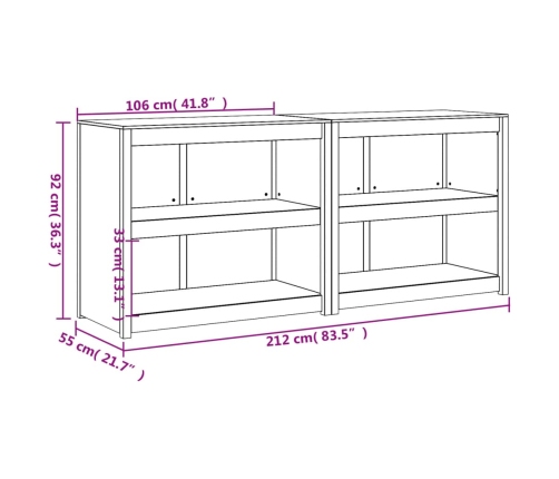 Muebles de cocina de exterior 2 piezas madera maciza de pino