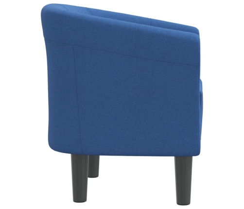 Sillón de tela azul