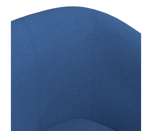 Sillón con taburete tela azul