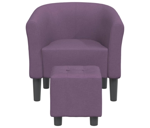 Sillón con taburete tela morado