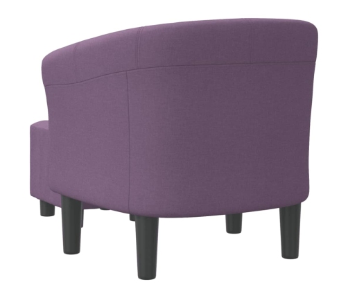 Sillón con taburete tela morado