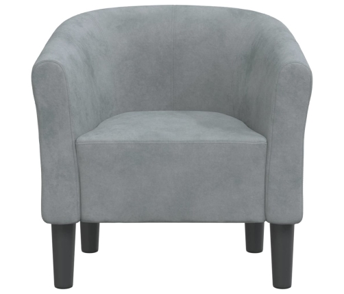 Sillón de terciopelo gris oscuro