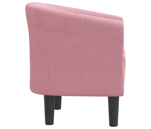 Sillón de terciopelo rosa