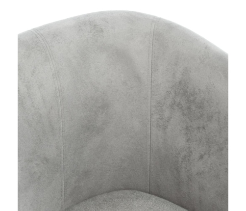 Sillón con taburete terciopelo gris claro