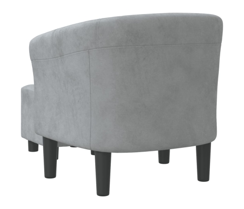 Sillón con taburete terciopelo gris oscuro