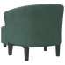 Sillón con taburete terciopelo verde oscuro