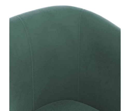 Sillón con taburete terciopelo verde oscuro