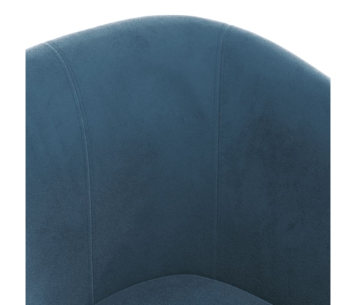 Sillón con taburete terciopelo azul oscuro