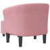 Sillón con taburete terciopelo rosa