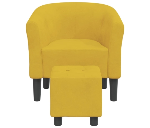 Sillón con taburete terciopelo amarillo