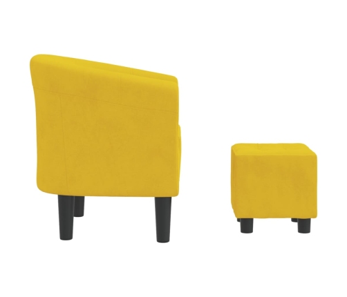 Sillón con taburete terciopelo amarillo