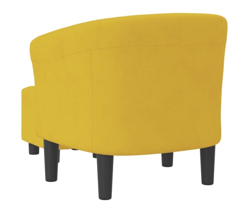 Sillón con taburete terciopelo amarillo