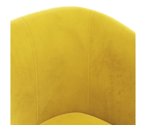 Sillón con taburete terciopelo amarillo