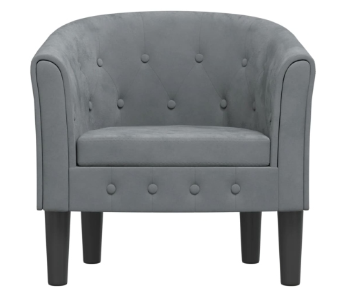 Sillón de terciopelo gris oscuro