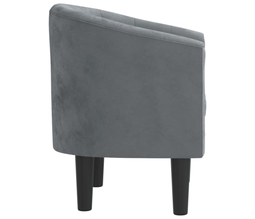 Sillón de terciopelo gris oscuro