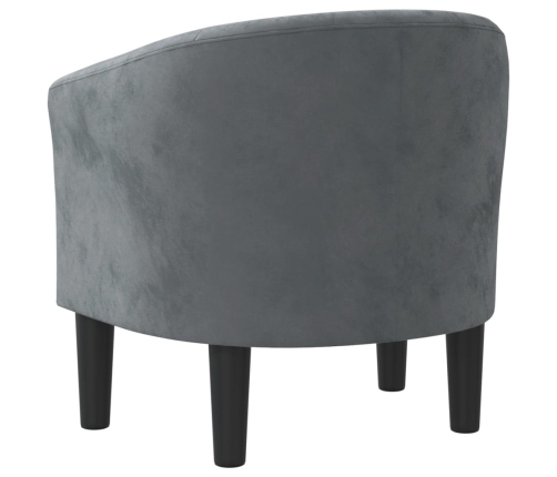 Sillón de terciopelo gris oscuro