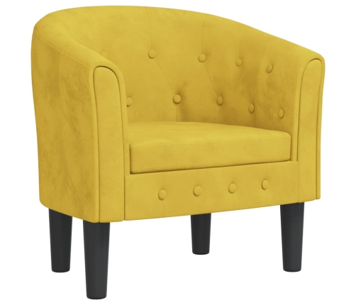 Sillón de terciopelo amarillo