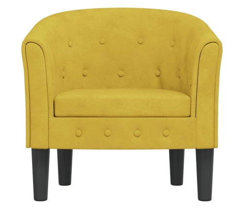 Sillón de terciopelo amarillo