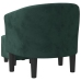 Sillón con taburete terciopelo verde oscuro