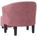 Sillón con taburete terciopelo rosa