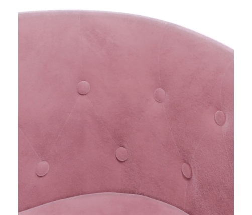 Sillón con taburete terciopelo rosa