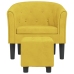 Sillón con taburete terciopelo amarillo