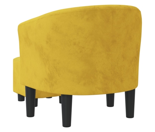 Sillón con taburete terciopelo amarillo