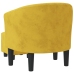 Sillón con taburete terciopelo amarillo