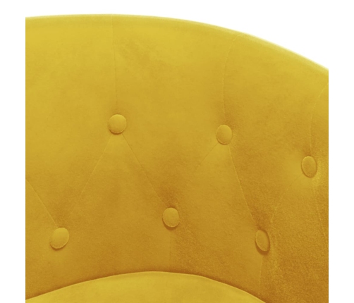 Sillón con taburete terciopelo amarillo