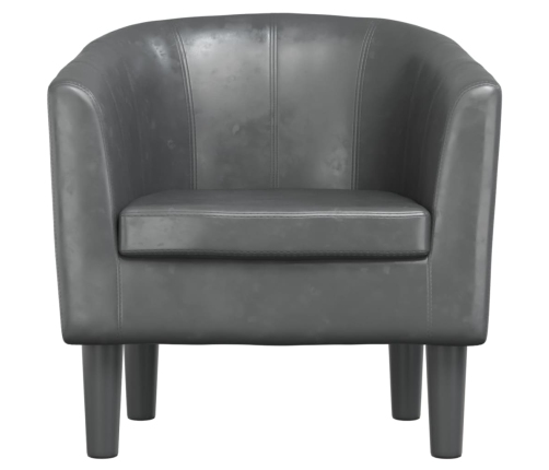 Sillón cuero sintético gris