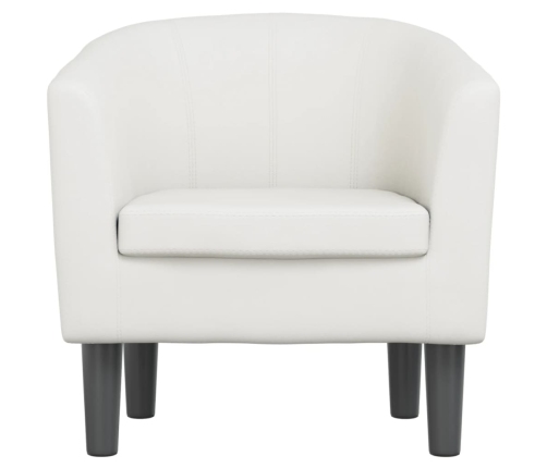 Sillón cuero sintético blanco